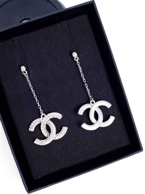 chanel cc logo earrings swarovski crystals|Chanel earrings for women.